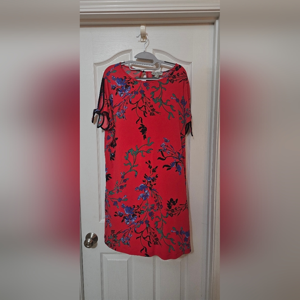 Charlie Paige Floral Red Dress